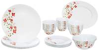 Larah by Borosil Janus Opalware Dinner Set, 33-Pieces, White