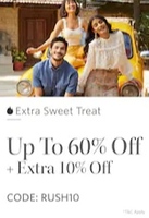 Upto 60% off + extra 10% off on Myntra till midnight
