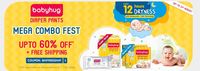 Firstcry Mega Combo Fest - Get Upto 60% Off On Babyhug Diapers + Free Shipping On Select Babyhug Diaper Pants