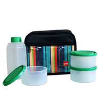 Cello Go 4 Eat Plastic Container Set, 4-Pieces, Green

