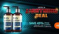 Lightning deal : Ustraa Body lotion(Set of 2) at 45% off  + exra 20% off with DD exclusive code 