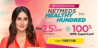 Netmeds Assured MobiKwik Cashback” between max. Rs. 800 and min. Rs. 100 on a minimum purchase of ANY products worth Rs. 750