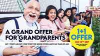 Wonderla Grandparents Day offer : Buy 1 Ticket, Get 1 Free (12th September)