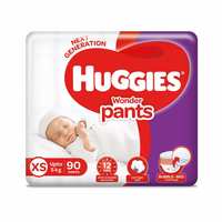 Huggies Wonder Pants Extra Small / New Born (XS / NB) Size Diaper Pants, 90 count, with Bubble Bed Technology for comfort