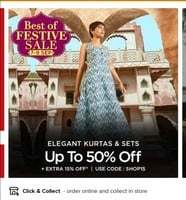 BEST OF FESTIVE SALE  (7 to 9 September) UPTO 50% OFF ON ELEGANT KURTAS & SETS 