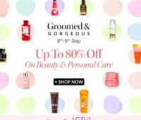 Myntra Groomed & Gorgeous Sale Upto 80% off on Beauty Products + Free Gifts [8-9 Sep]