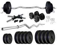 StarX PVC 20Kg Weight with 3Ft Curl Rod Home Gym