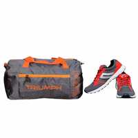 GOWIN Nx-2 Grey/Red Size-6 with Triumph Gym Bag Fusion Pro-88 Orange/Grey @ 463 + 5% coupon Extra