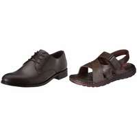 Amazon Brand - Symbol Men's Formal Shoe and Men's Sandal Combo