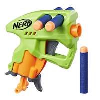Nerf NanoFire Blaster, Green Single-Shot Blaster with Dart Storage, Includes 3 Elite Darts, For Kids Ages 8 and up

