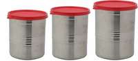 Signoraware Modular Steel Container Round 1000+1500ml+2000ml, Set of 3, Red Rs. 460 - Amazon