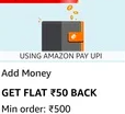 Unlock Rs.50 cashback on Rs.500 add money using UPI, for send money and swiggy order (User Specific)