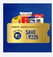 Extra ₹75 off Every Month with 3 Months Grocery Savings Pass @ 1 SuperCoin