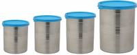 Signoraware Modular Steel Container Round 1000+1500ml+2000ml+6100ml, Set of 4, Blue