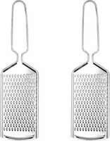 Aric by Stainless Steel Cheese Ginger Grater Carrot Vegetables and Coconut (Silver) Pack of 2