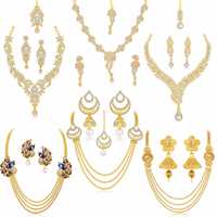 5% Coupon - Sukkhi Glorious Pearl Gold Plated Wedding Jewellery Austrian Diamond Peacock Meenakari Set of 6