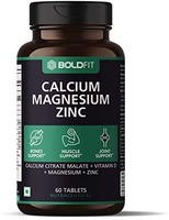Boldfit Calcium Supplement 1000Mg for Women and Men with Magnesium, Zinc, Vitamin D and B12. Ideal for Bone Health, Sports Recovery and Joint Support - 60 Vegetarian Tablets
