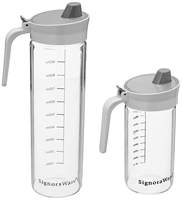 Signoraware Glass Oil dispensor and Pourer borosilicate glass, 500ml+1000ml, Set of 2, Clear