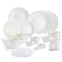 Cello Opalware Dazzle Tropical Lagoon Dinner Set, 37Pcs, White

