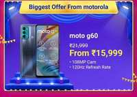 UPCOMING | Motorola G60 @ 15999 + 10% Off on Axis/ICICI Cards / Assured Paytm Cashback