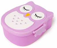 Hopscotch Boys and Girls Polycotton Owl Face Lunch Boxes in Purple Color for Ages 3-12 Years