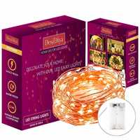 DesiDiya® 3AA Battery Operated Copper String Decorative Fairy Lights Diwali Christmas Festival LED Fairy Lights (Warm White,30 LED's 3 Meters-Pack of 1)