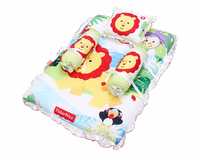 Fisher Price GS-01 Mattress Set with Pillow and 2 Bolsters (Multicolor) (550.0mm L X 375.0mm W)