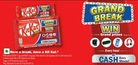 KITKAT GRAND BREAK OFFER – Win GRAND PRIZES Every Hour OR ₹250/- Cashback every minute