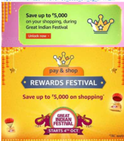 Amazon Great Indian Festival Sale Get ₹5,000 Shopping Cashback Rewards + Get 10% Instant discount on using HDFC Credt & Debit Cards & EMI | Starts 4 Oct