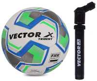 Vector X FOOTBALL-TRIDENT-WHT-BLU-GRN-5 Football (Multicolour)
