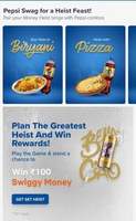 Play Greatest Heist And Win ₹100 Swiggy Money [First 1000 winners] 