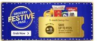  Flipkart Grocery Festive Pass 3 Month Savings Pass Save Up To ₹225 In Next 3 Months Grocery Orders @ 11 Supercoins