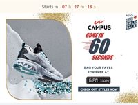 Ajio Loot Campus shoes Rs.1 only |Live at 6pm today 60 second only