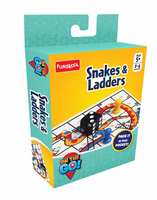Funskool Games - Travel Snakes & Ladders, The Classic Children Board Game, Portable Classic Travel Games, Kids & Family, 2 - 4 Players, 4 & Above