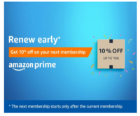 Renew prime membership at 10% discount(899 instead of 999)