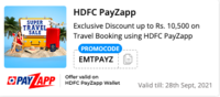 Exclusive travel deals on flights, hotels and bus on easemytrip.com for HDFC Payzapp Wallet users only