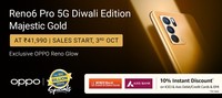 OPPO Reno6 Pro 5G Diwali Edition with 3K Bank offer & 4k Extra off on Cards + Additional 4k off on exchange
