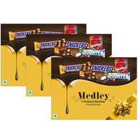 Medley Premium Chocolates Assorted Rakhi Gift Pack, 394.5g, Pack of 3 (Snickers, Bounty and Skittles) - More suggestions