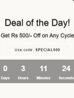 Deal of the Day - Get Rs 500/- Off on Any Cycle Use code