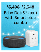 Echo Dot (3rd Gen, Black) with Amazon 6A Smart Plug - Easy Set-Up