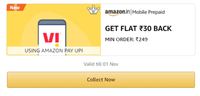 Flat 30 Back On Vi Recharge Using Amazon UPI | Min Order 249