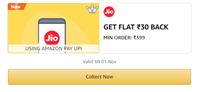 Flat 30 Back On Jio Recharge Of Min Rs 399 Using Amazon Upi