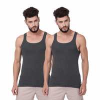 Levi’s Men’s 100% Cotton 100 CA Solid Sports Rib Vest (Pack of 2)