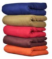 Plain Fleece Double Bed All Season Blanket / Comforter / Dohar 250TC - Pack of 5