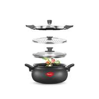 Pigeon by Stovekraft All in One Ceramic Super Cooker, 5 Liters, Black/Transparent