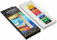 Amazon Brand - Solimo Acrylic Paints, Set of 12 Assorted Shades, 9ml Tubes