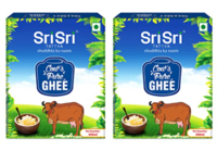 Sri Sri TATTVA shuddhta ka naam Cow Ghee - Pure Cow Ghee for Better Digestion and Immunity - 500ml (Pack of 2)