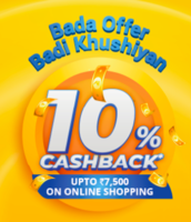 (New Offer) SBI Credit CC 10% cashback up to 7500 on online shopping | 7-8 Oct