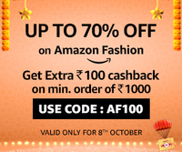 Get Flat 100 Amazon Pay Cashback on Fashion purchase of Rs 1000 or more