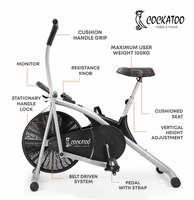 Cockatoo AB06 Stainless Steel Exercise Bike with Moving Handle and Adjustable Cushioned Seat, Black/Silver (DIY, Do It Yourself Installation) Rs. 6299 